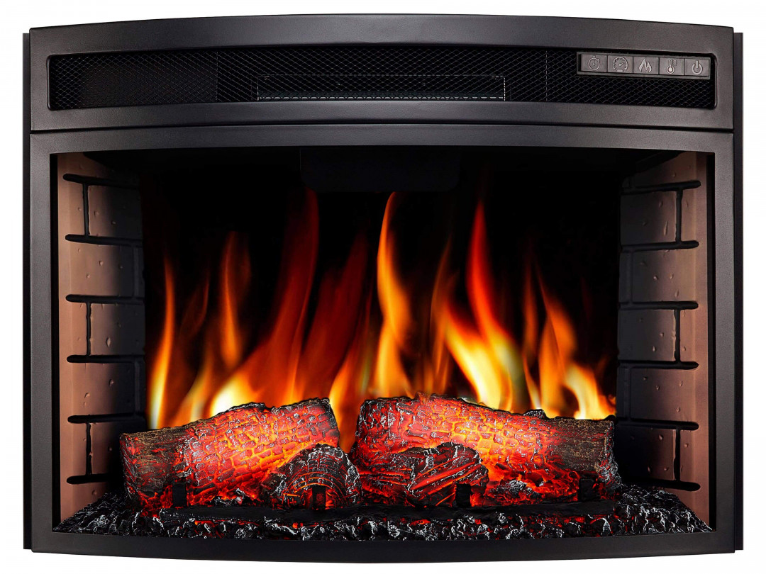 Вбудовуваний декоративний електричний камін з обігрівом для дому, дачі, квартири ArtiFlame AF25 PANORAMIC (зі звуком)