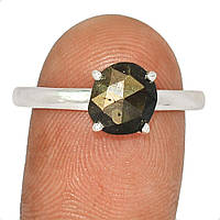 Сапфір чорний золотистий відлив срібна каблучка, 2213КС