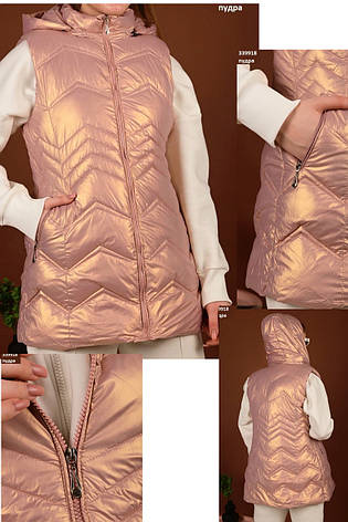 Жилетка жіноча подовжена демісезонна стьобана високої якості, є великі розміри EXCLUSIVE, фото 1