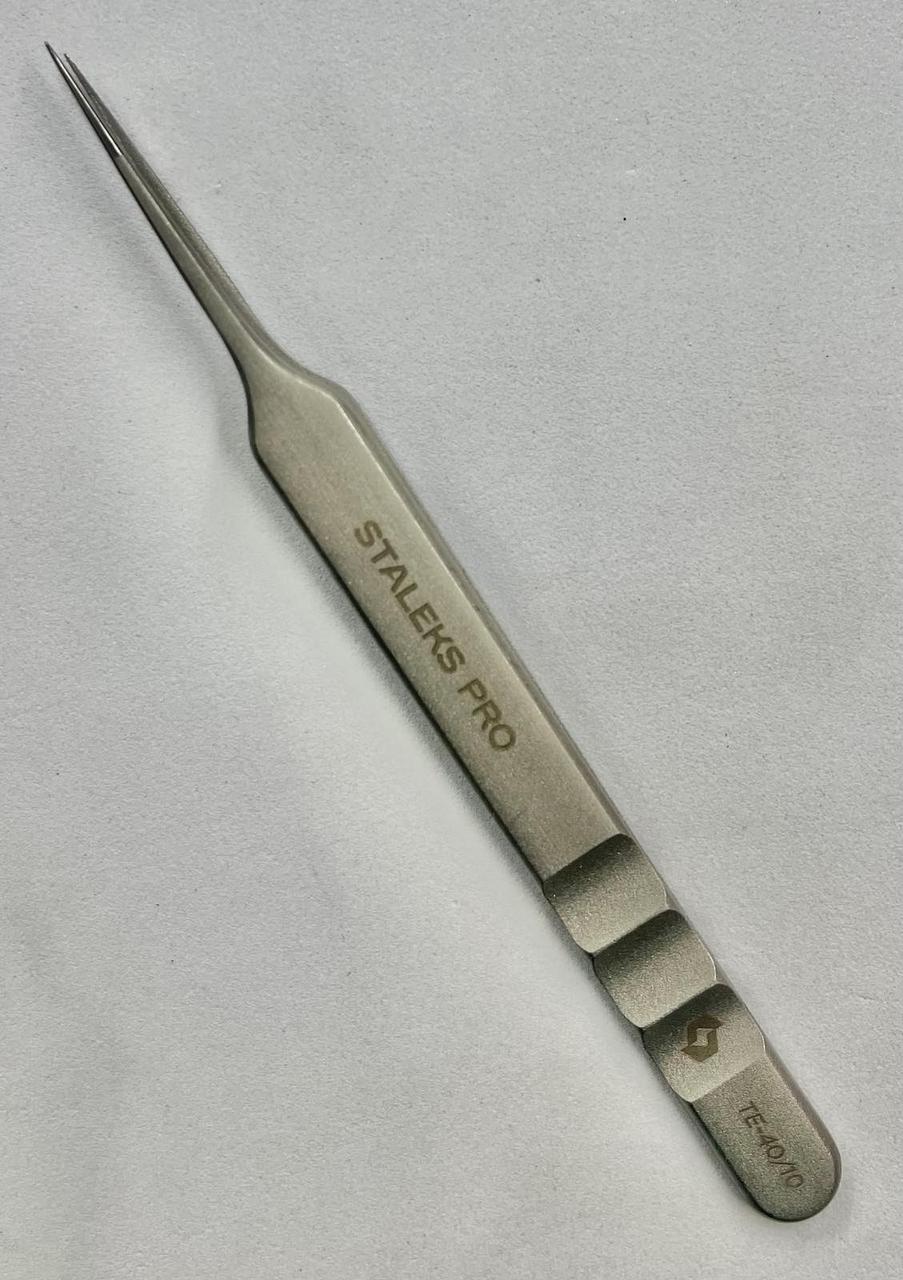 ПІНЦЕТ ПРОФЕСІЙНИЙ ДЛЯ ВІЙ ПРЯМИЙ STALEKS PRO EXPERT 40 TYPE 10 TE-40/10