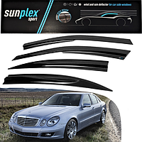 Дефлекторы окон, ветровики на Mercedes E-klasse W-211 седан 2002-2009 (скотч) Sunplex