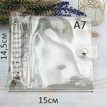 Прозора обкладинка для планера з срібним механізмом А7 діаметр 20мм KDP037