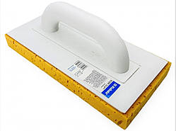 Терка пластмасова 140х280мм Kubala 0324 з пористою порізаною губкою 30мм для миття швів плитки після затирання