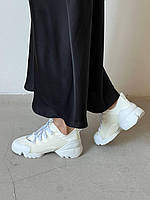 Белые женские кроссовки Christian Dior D-Connect. Красивые кроссы для девушек Кристиан Диор.
