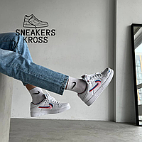 Nike SB Dunk Double Swoosh White Pink, Женские кроссовки Найк СБ Данк белые, Nike dunk на весну