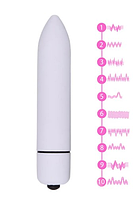 Компактный мини вибратор, Вибро Пуля с 10 режимами вибрации белая, силикон