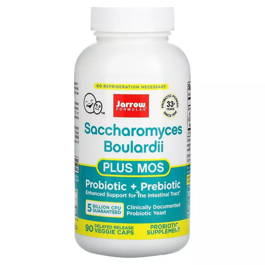 Комплекс Пробиотиков Сахаромицеты Буларди, Saccharomyces Boulardii, Jarrow Formulas, 90 капсул
