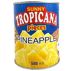 Ананас шматочками Тропікана Tropicana pieces 580g 24шт/ящ (Код: 00-00015878)
