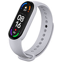 Силиконовый ремешок для Xiaomi Mi Band 5/6, Amazfit Band 5 "Серый" (VANAX76006)