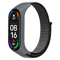 Нейлоновий ремінець для Xiaomi Mi Band 3/4/5/6, Amazfit Band 5 "Темно-сірий" (VANAX79023)