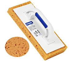 Терка пластмасова 130х295мм Kubala 0350 з губкою зі скошеною стороною товщина 40мм для миття швів плитки після затирання