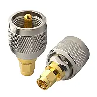 Перехідник антенний SMA Male - UHF Male (PL-259) адаптер для антени, для автомобільної рації радіостанції
