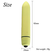 Компактний мінівібратор, Вібро Куля з 10 режимами вібрації жовта, силікон