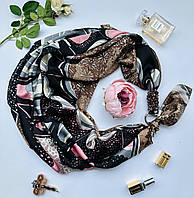 "Розовый жемчуг" дизайнерский платок, шарф-колье, шарф-чокер, шейный платок