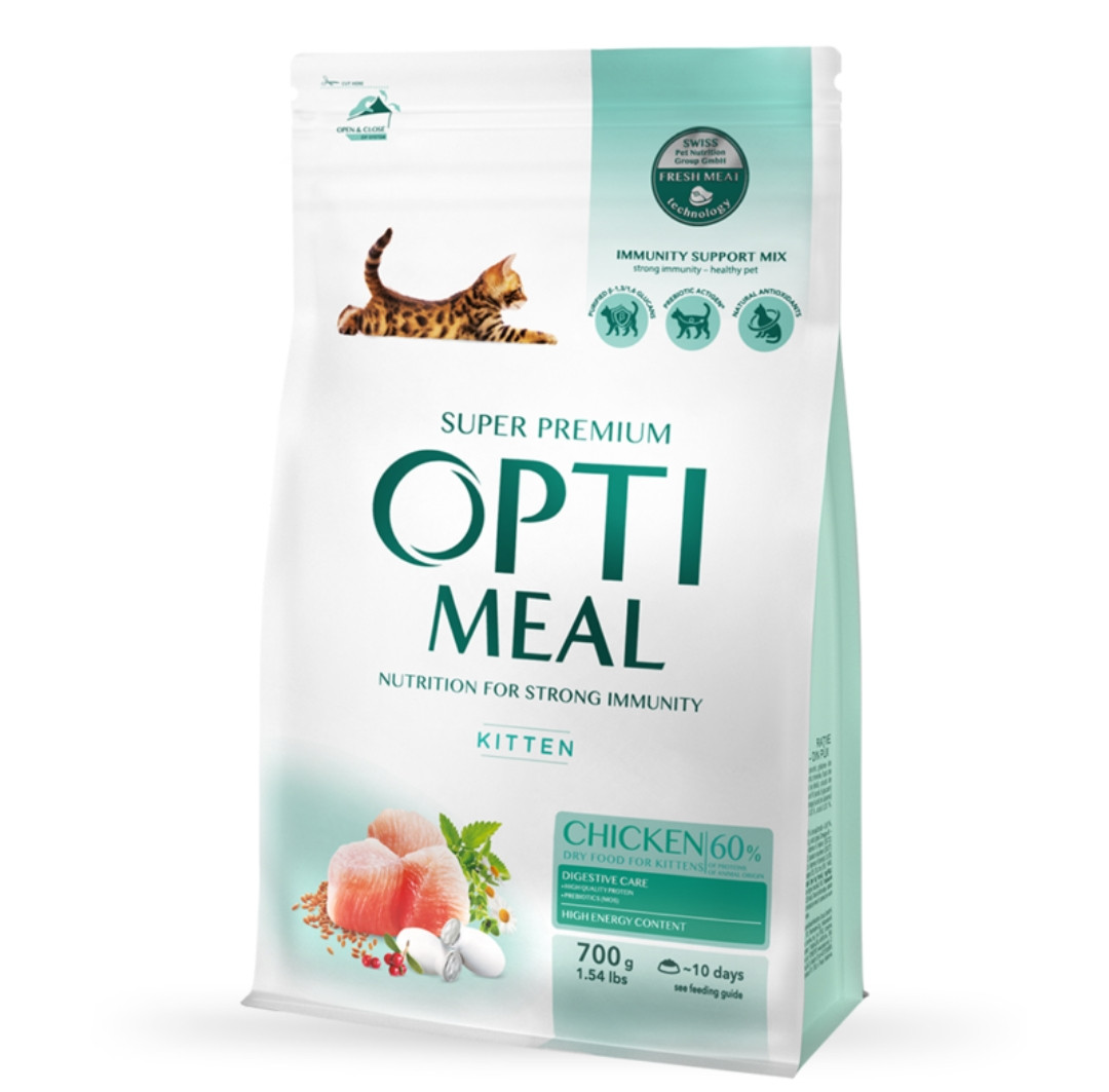 Сухий корм Optimeal з куркою для кошенят 0,7кг