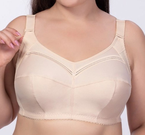 Бюстгальтер без кісточок великих розмірів жіночий, бежевий, фото 1