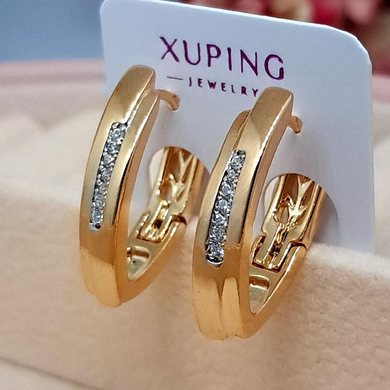Медичне золото сережки Грейс 20×4 мм прикраси Xuping 4302