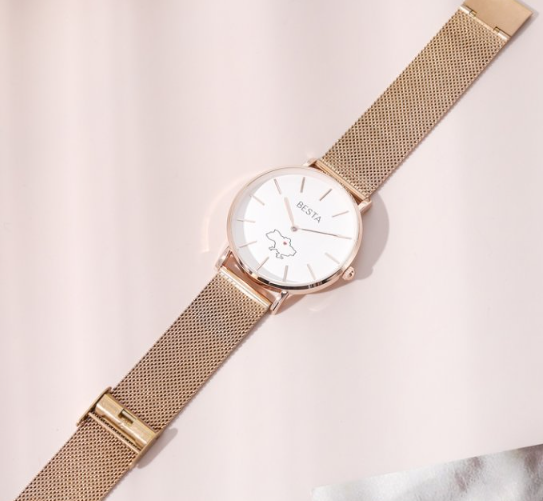 Наручний годинник з металевим ремінцем з українською символікою з японським механізмом, фото 1