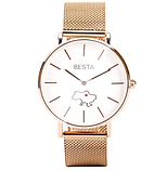 Наручний годинник з металевим ремінцем з українською символікою з японським механізмом, фото 2