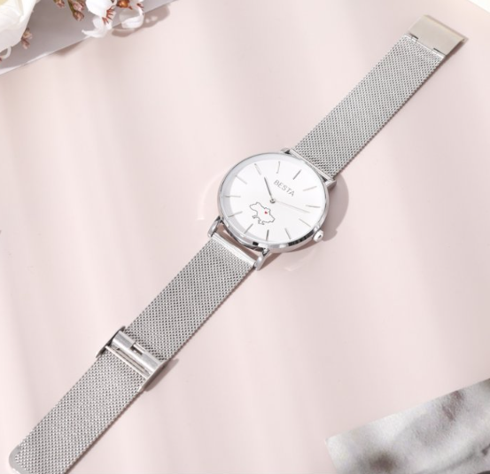 Красивий годинник жіночий стильний наручний з металевим ремінцем з українською символікою, фото 1