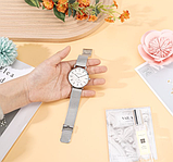 Красивий годинник жіночий стильний наручний з металевим ремінцем з українською символікою, фото 2