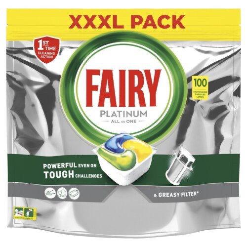 Таблетки для посудомийної машини Fairy Platinum Лимон, 100 шт