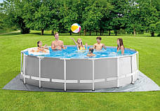 Intex 26726 каркасний басейн (457x122 см) (Картриджний фільтр-насос 3785 л/год, драбина, тент, підстилка), фото 3