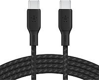 Belkin Кабель заряджання/синхронізації USB-С > USB-С 3м, 100Вт, плетений, чорний