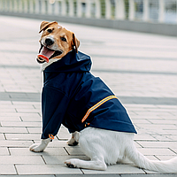 Дождевик для собаки, куртка, ветровка Moss Blue, синего цвета, размеры для всех пород