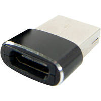 Переходник Type-C (male) to USB (female) black Dengos (ADP-021)