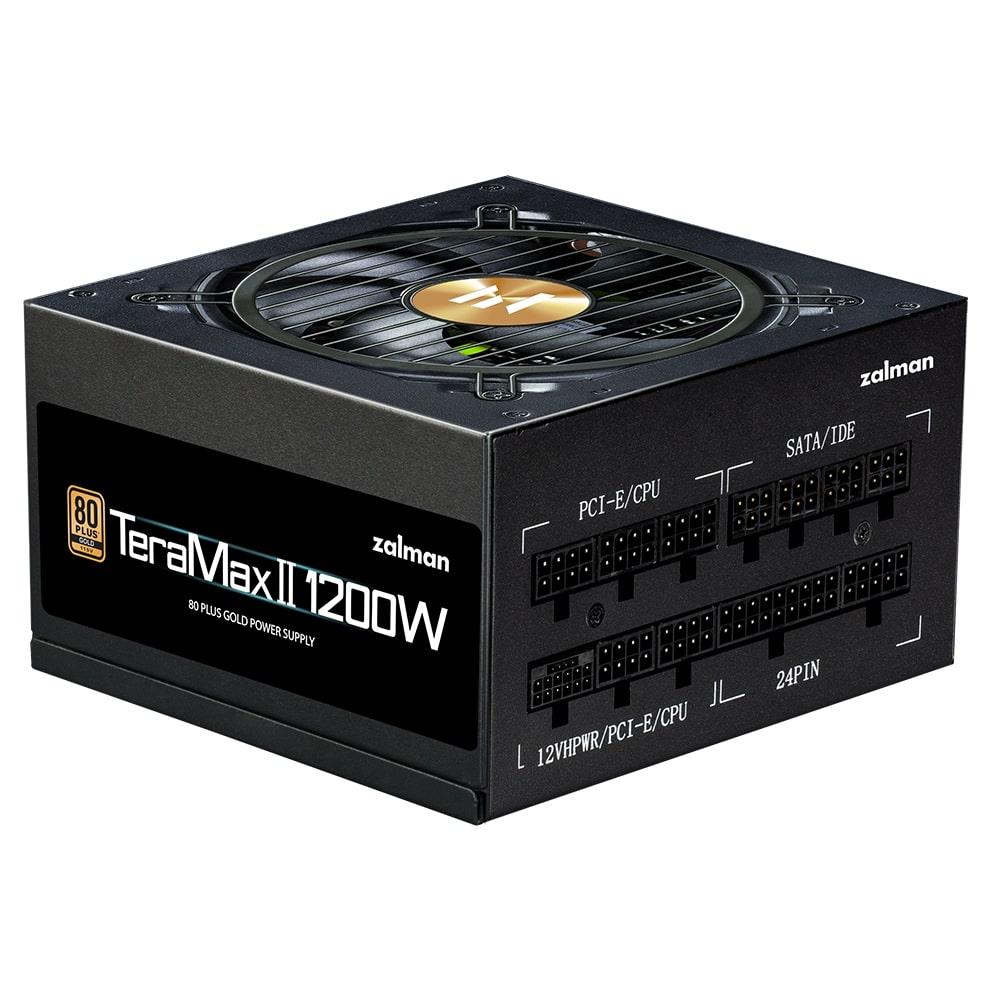 Zalman Блок живлення Teramax 2 (1200W) >90% 80+ Gold 120мм 1xMB 28pin (18+10) 2xCPU 8pin(4+4) 3xMolex 12xSATA