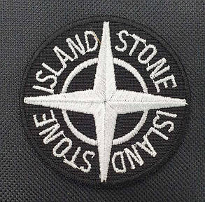 Нашивка Патч Stone Island 60 мм колір чорно-білий, фото 4
