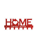 Ключниця настінна металічна 27*11см на 7 гачків Home sweet home, фото 5