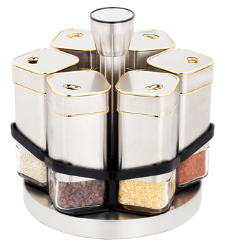 Набір для спецій на підставці 6 банок 120 мл із дозаторами зручний і стильний для кухні