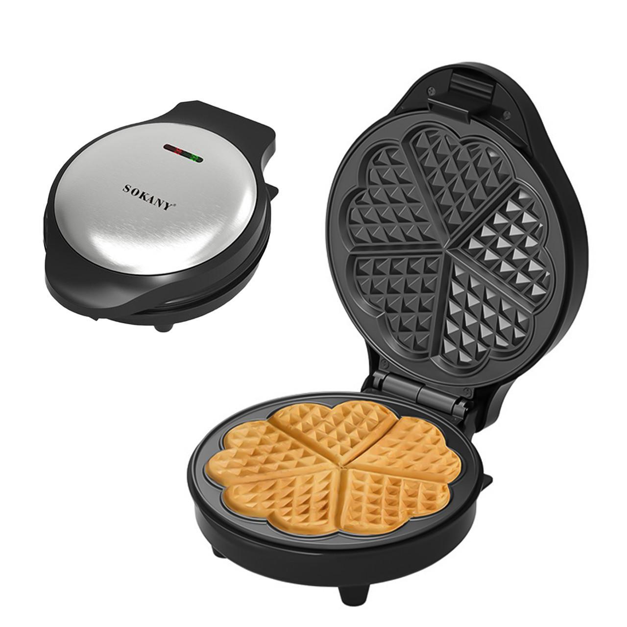 Вафельниця електрична Sokany SK-BBQ-832 750 Вт антипригарне покриття двостороннє нагрівання вафлі