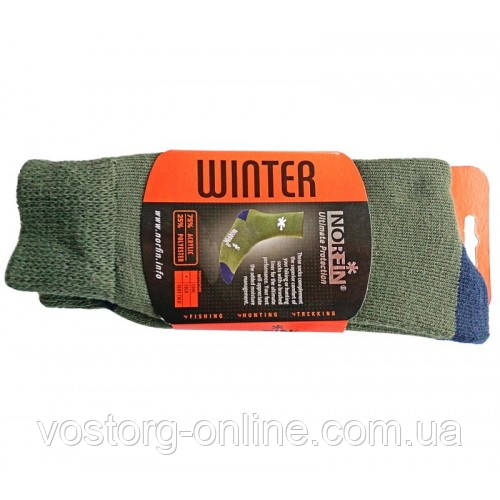 Термошкарпетки для холодної зими Norfin Protection (на основі вовни). Шкарпетки теплі для полювання та риболовлі.