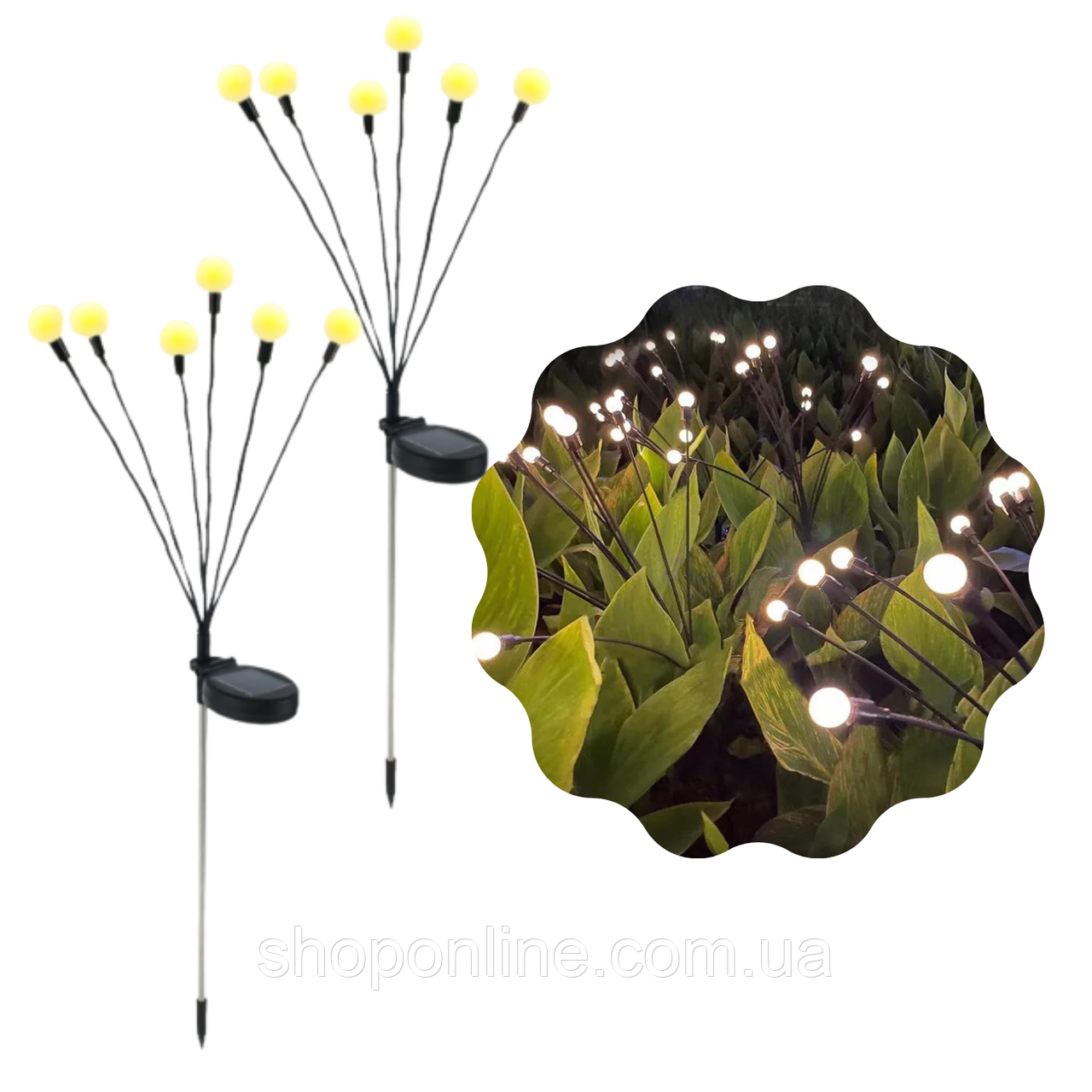 Ліхтар Світильник для Саду 2 Комплекта 12 Штук LED Лампочки Декоративні Водонепроникні IPX5 Для Клумби на