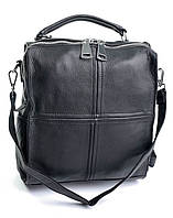Жіночий шкіряний рюкзак сумка Чорний жіночі рюкзаки з натуральної шкіри