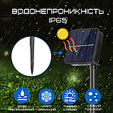 Гірлянда на Сонячній Батареї Для Саду Святкові Світильники 22 Метра 200 Світлодіодів 8 режимів LED Лампочки, фото 3