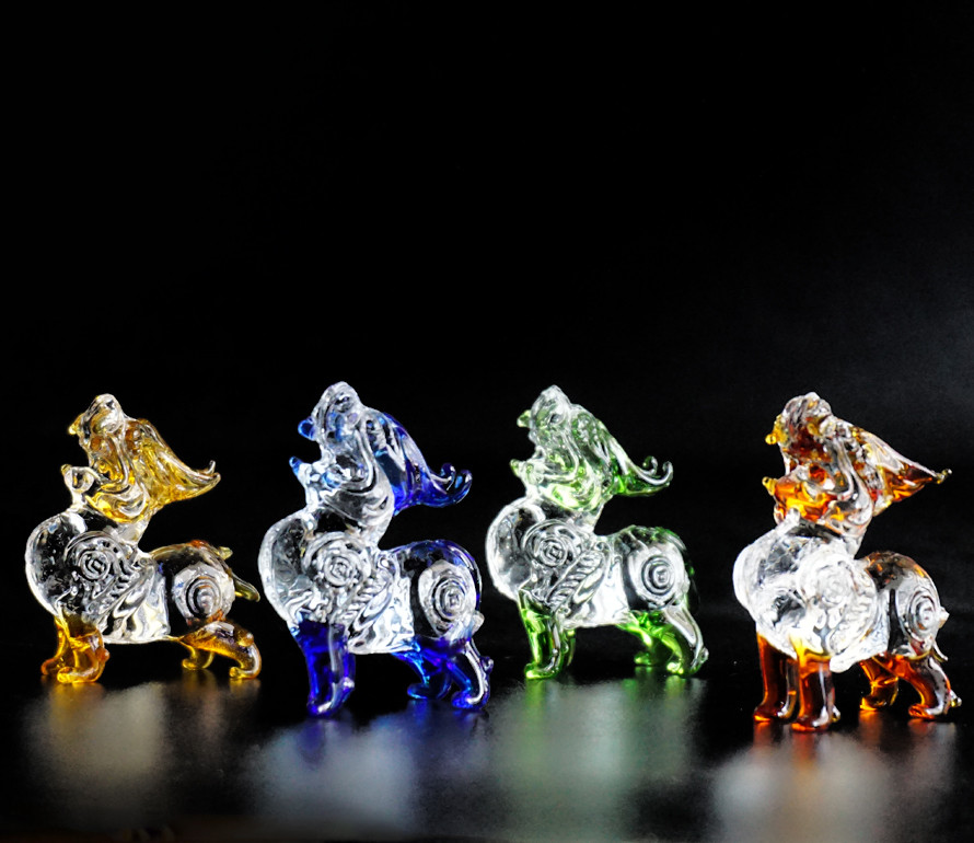 Набір 4 Піяо кольорове скло