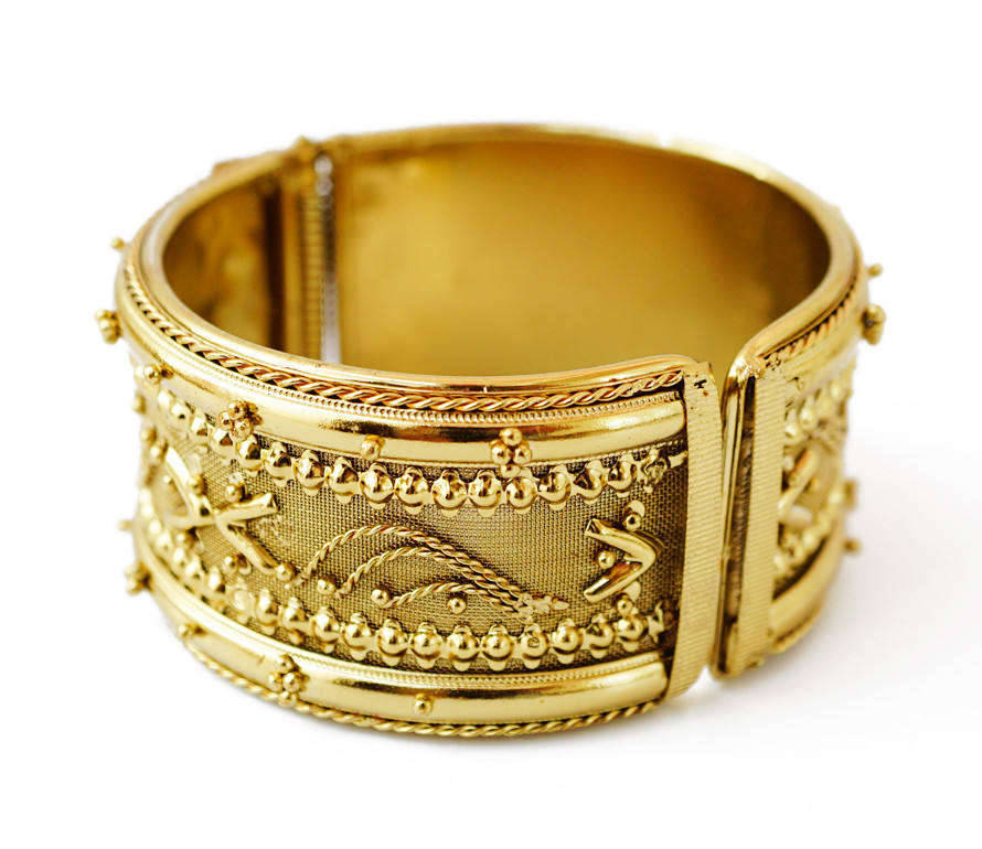 Браслет індійський роз'ємний жовтий метал