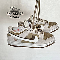 Nike SB Dunk Low SE 85 Double Swoosh Grey Khaki Bear, Женские кроссовки Найк СБ Данк, Nike dunk на весну 36