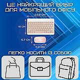 Бездротова Клавіатура та Миша з UA Розкладкою Міні Ультратонка Bluetooth на акумуляторі Для ПК Комп'ютера, фото 8