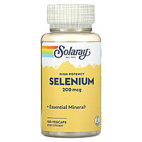 Селен, Selenium, Solaray, 200 мкг, 100 вегетарианских капсул