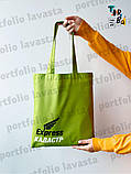 Тонка котонова торба кольору "Зелене яблуко" без друку Розмір: 35cм х 40см, фото 8
