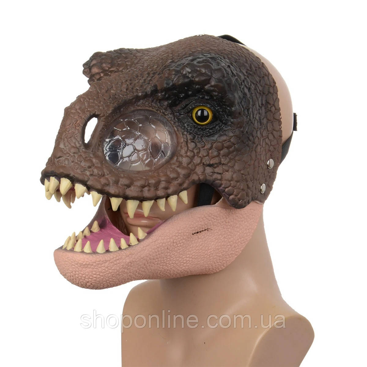 Маска Карнавальна Динозавра Для дітей і Дорослих Тиранозавр Рекс з Рухомою Щелепою Jurassic World Dominion