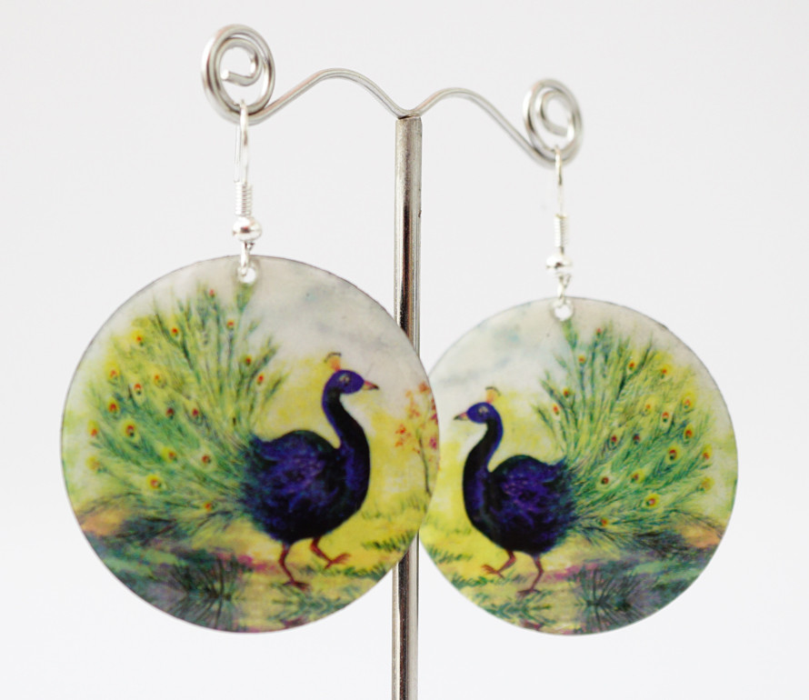 Сережки Хіппі Павич No5 Круг