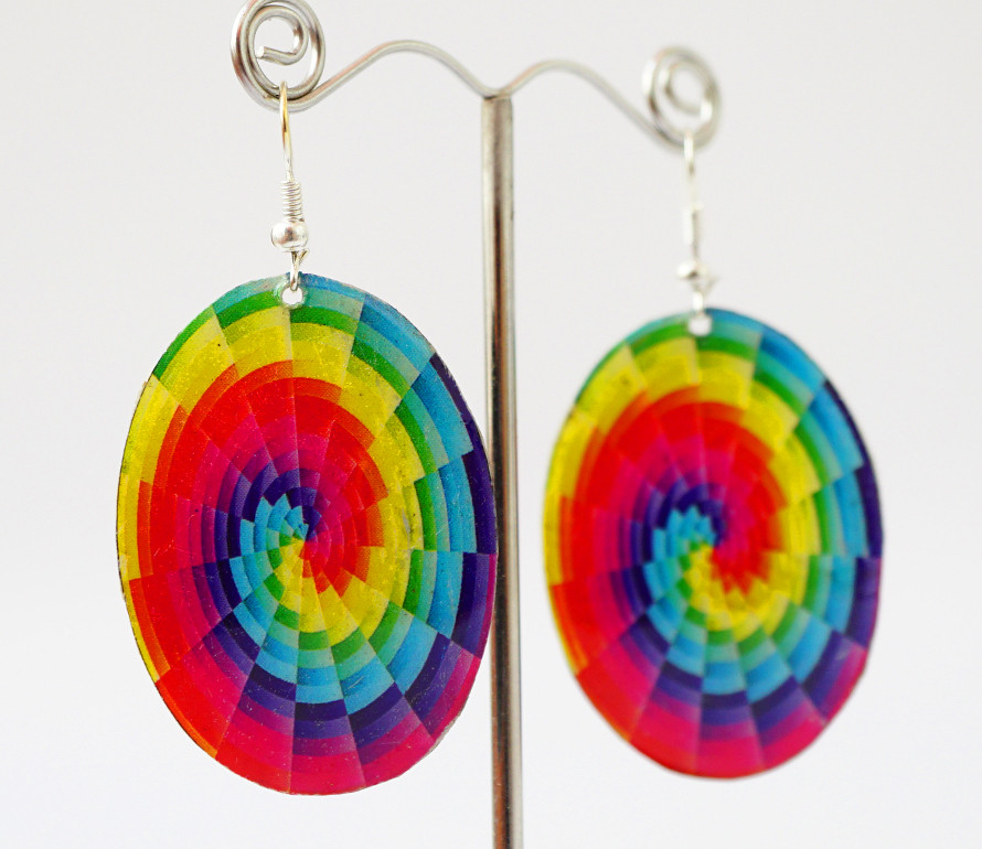 Сережки Хіппі Візерунок No1 Овал