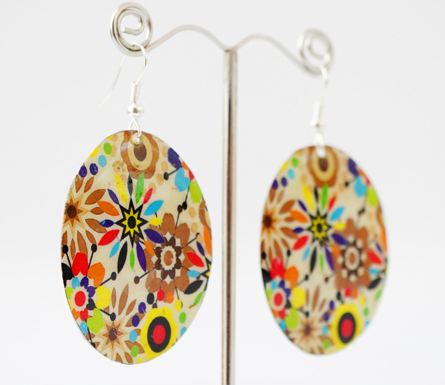 Сережки Хіппі Візерунок No3 Овал