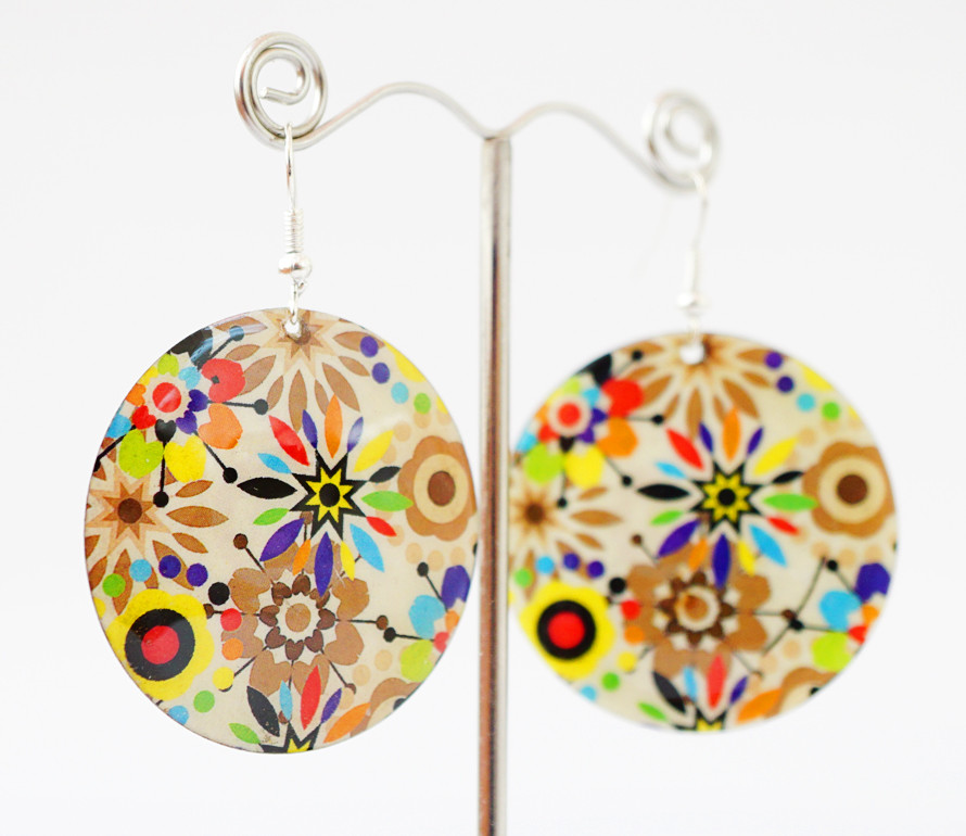 Сережки Хіппі Візерунок No3 Круг